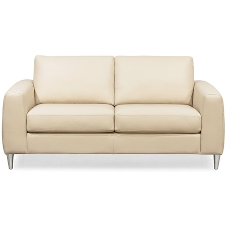 Contemporary Love Seat with Track Arms