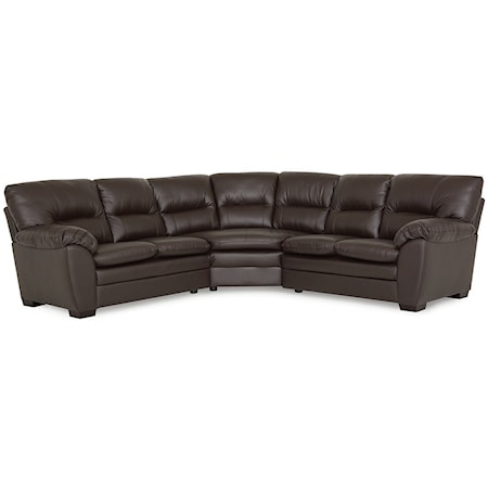 Casual 5 Seat Sectional with Pillow Arms