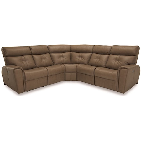 Contemporary Corner Sectional Power Recliner with Power Headrests