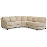 Sectional Sofa with Corner Curve and Right Arm Facing Bumper