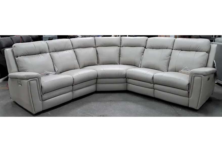 Asher 5 Piece Leather Reclining Sectional by Palliser at Reeds Furniture