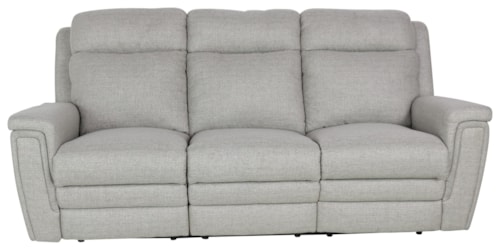 Contemporary Sofa Power Recliner with Power Headrests