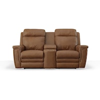 Power Reclining Loveseat with Power Headrest, Console and Cupholders