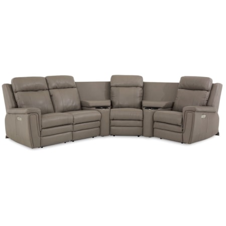 Power Reclining Section with Power Headrests