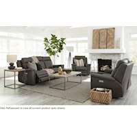 Asher Contemporary Power Reclining Sofa with Power Headrest and Lumbar