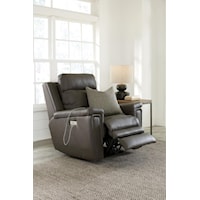 Contemporary Wallhugger Power Recliner with Power Headrest and Lumbar