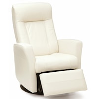Swivel Glider Recliner with Defined Headrest and Track Arms