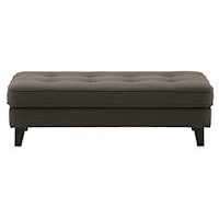 Transitional Cocktail Ottoman with Button Tufting