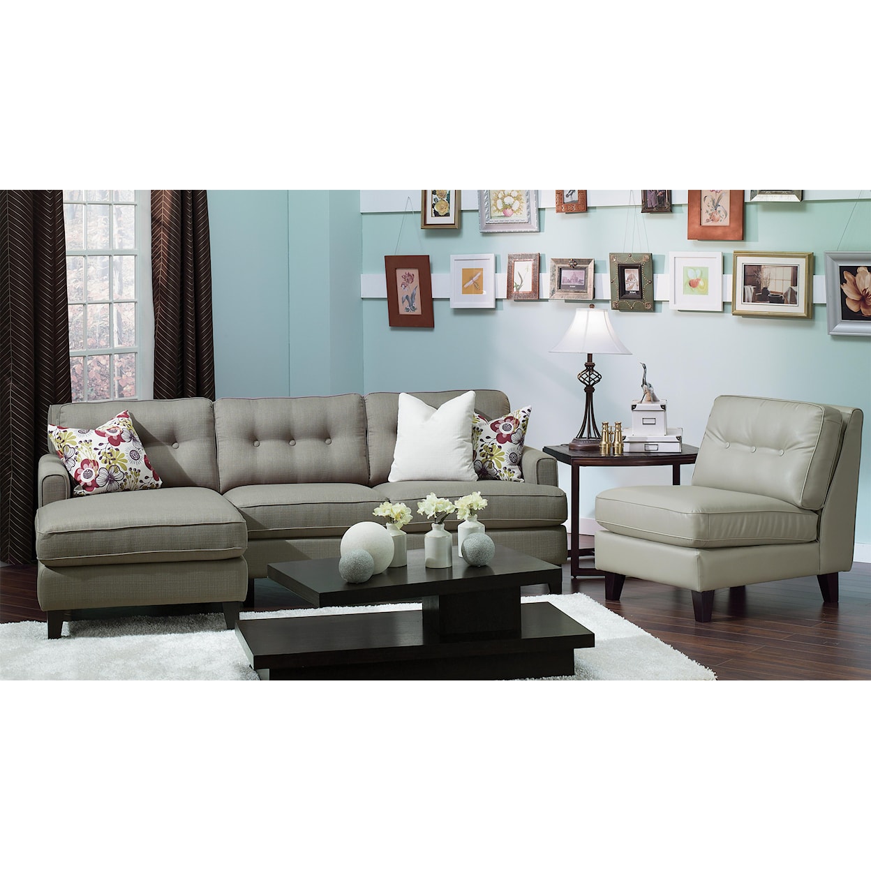 Palliser Barbara Two Piece Sectional Sofa with LHF Chaise