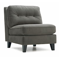 Transitional Armless Chair with Button-Tufted Back