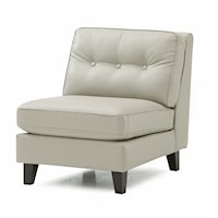 Transitional Armless Chair with Button-Tufted Back