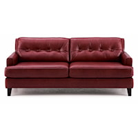 Transitional Apartment Sofa with Tapered Block Legs