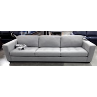 Contemporary Sofa with Decorative Track Arms and Cushion Tufting