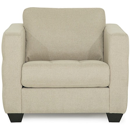 Contemporary Upholstered Chair with Square Decorative Tufting