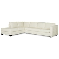 Contemporary Sectional Sofa with Track Arms and Cushion Tufting