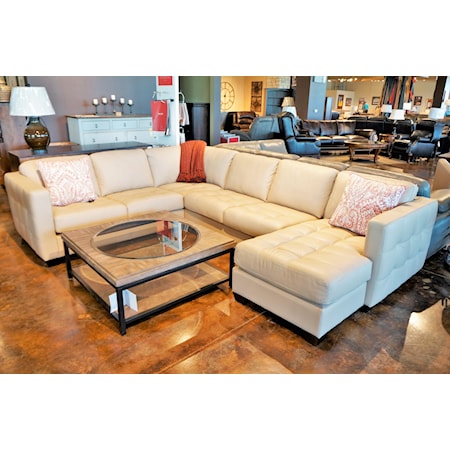 Sofa Sectional with Decorative Track Arm 