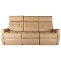 Leather Power Reclining Sofa with Adjustable Headrest