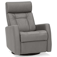 Leather Power Swivel Glider with Power HeadRest - In Fabric