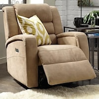 Casual Power Rocker Recliner with Full Chaise Support