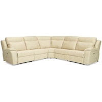 Casual 5-Piece Power Reclining Sectional with Power Headrests