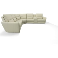 6 PC Power Reclining Sectional with Storage Console and Steel Cupholders