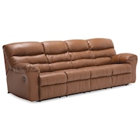 Casual 4-Piece Power Reclining Sofa Sectional with Pillow Arms