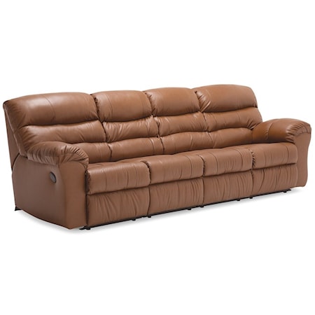 Casual 4-Piece Reclining Sofa Sectional with Pillow Arms