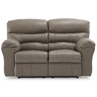 Casual Manual Reclining Loveseat with Pillow Arms