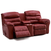 Casual Manual Reclining Loveseat with Console and Cupholders