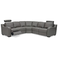 Contemporary 5-Seat Power Reclining Sectional Sofa with Power Tilt Headrests