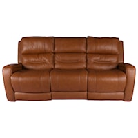 Leather Power Reclining Sofa with Adjustable Headrest & Lumbar