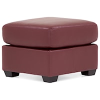 Casual Ottoman with Tapered Wood Legs