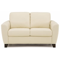 Contemporary Stationary Loveseat with Flair-Tapered Arms