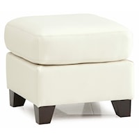 Contemporary Ottoman with Wood Legs
