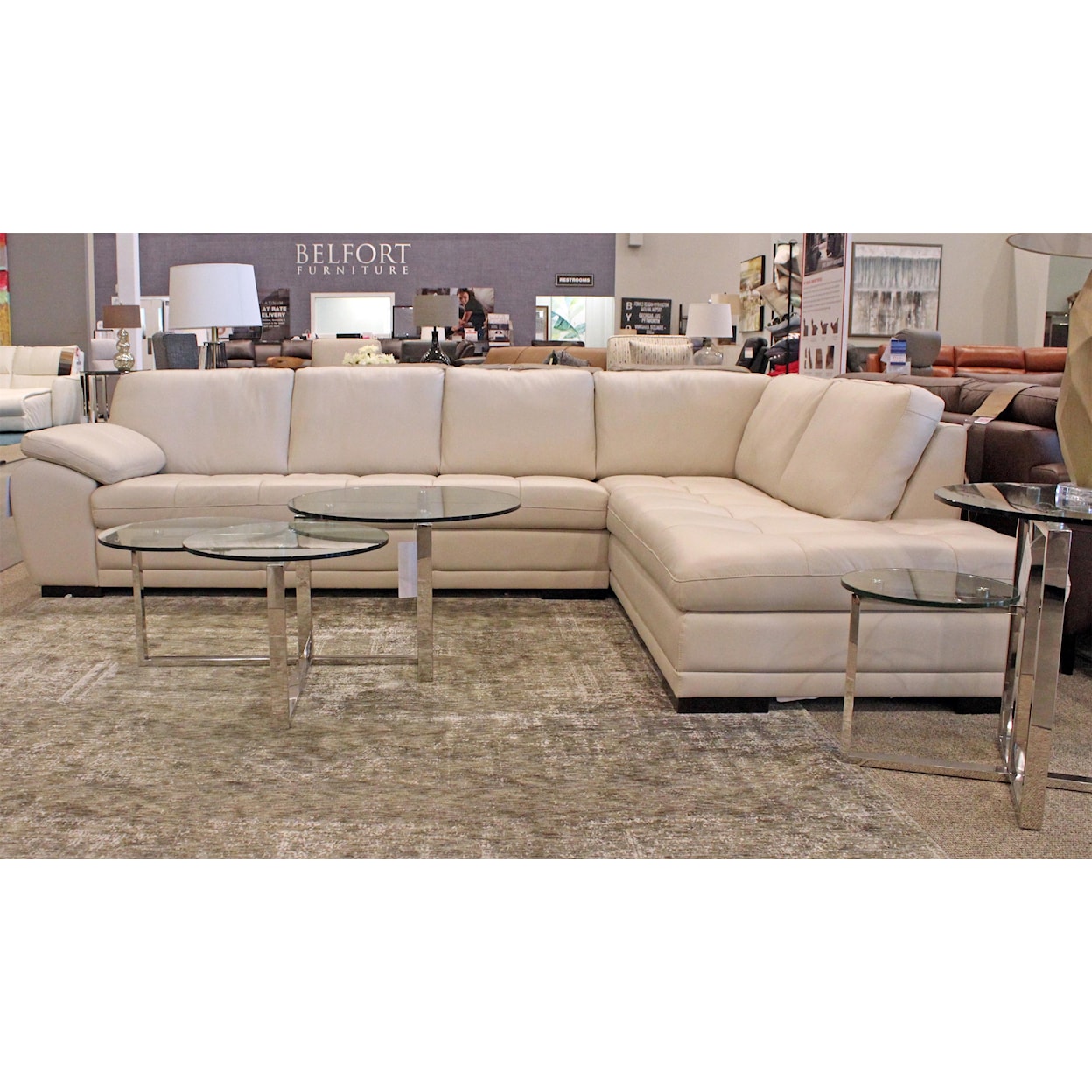 Palliser Miami Contemporary Sectional Sofa with Chaise