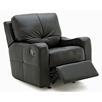 Contemporary Power Rocker Recliner with Sloped Track Arms 