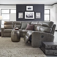 Contemporary Reclining Sectional Sofa with Track Arms