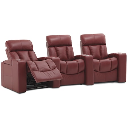 3-Seat Pwr Reclining Home Theater Set w/ Wdg
