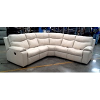 5 Piece Leather Motion Reclining Sectional Tulsa Bisque