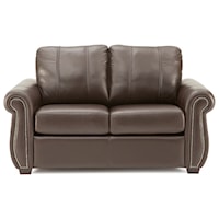 Casual Style Loveseat with Nailhead Trim
