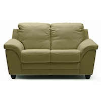 Casual Loveseat with Sloped Pillow Arms