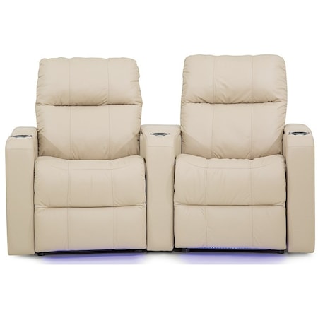 Casual Double Power Headrest Theater Recliner with Storage and USB Charging