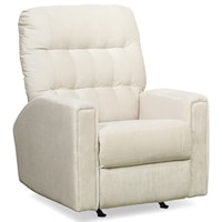 Contemporary Manual Rocker Recliner with Tufted Back