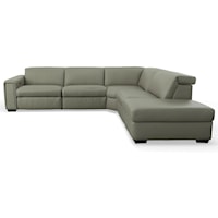 4 Piece Reclining Sectional with Folding Headrest