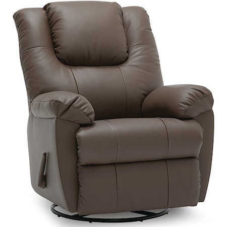 Swivel Rocker Recliner Chair with Pillow Top Arms