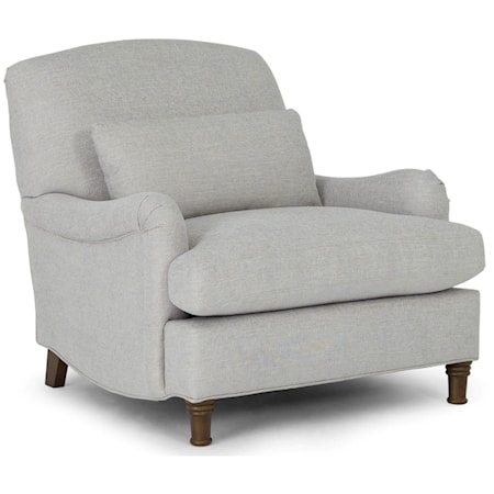 Transitional Accent Chair with Solid Wood Legs