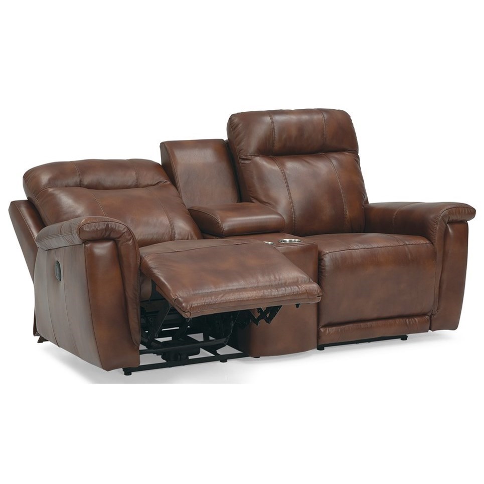 Palliser Westpoint Reclining Console Loveseat with Cupholders Howell