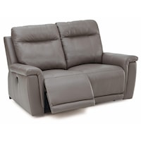 Contemporary Power Reclining Loveseat with Pillow Arms