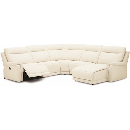 Contemporary Right Hand Facing Sectional w/ Chaise & Recliner