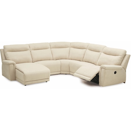 Contemporary Left Hand Facing Sectional w/ Chaise & Recliner